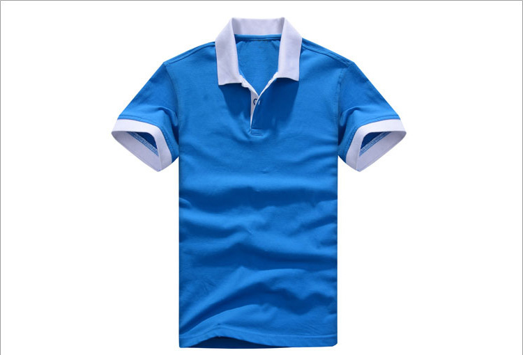 立领工装T恤-天蓝 立领工装T恤-天蓝