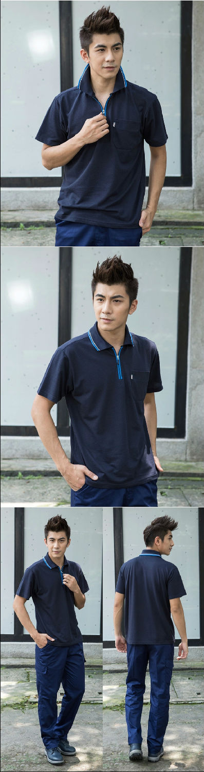 夏季藏蓝色T恤工作服 夏季藏蓝色T恤工作服