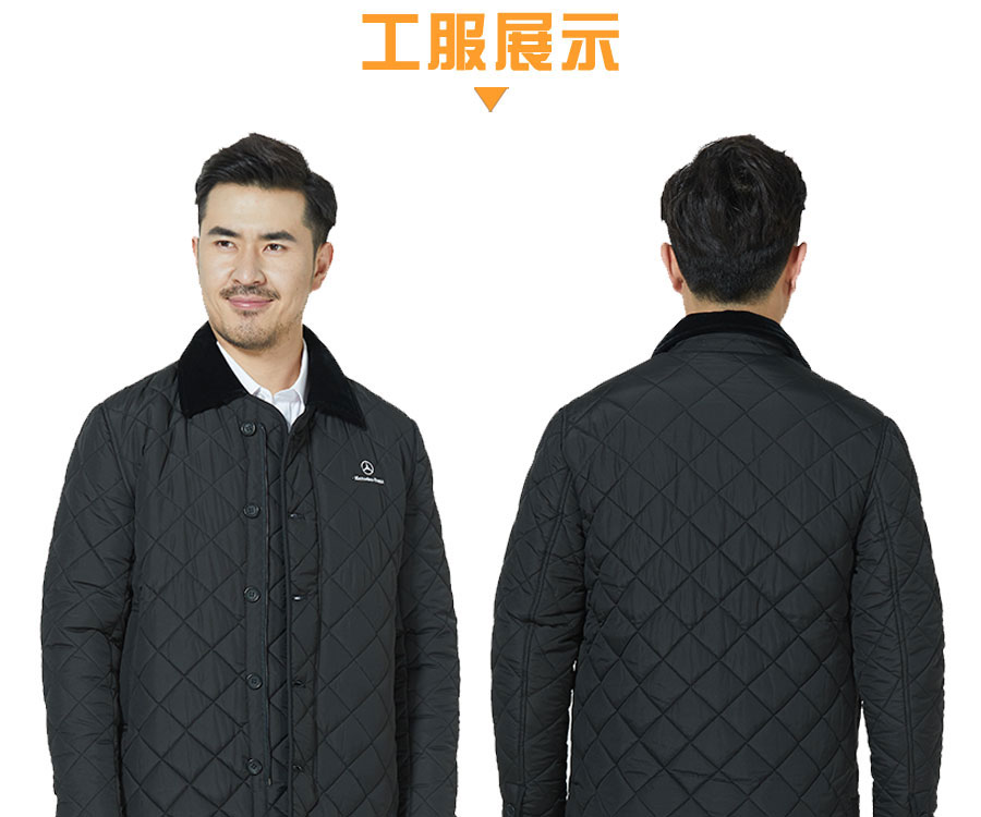 奔驰棉服模特正背面图上半身