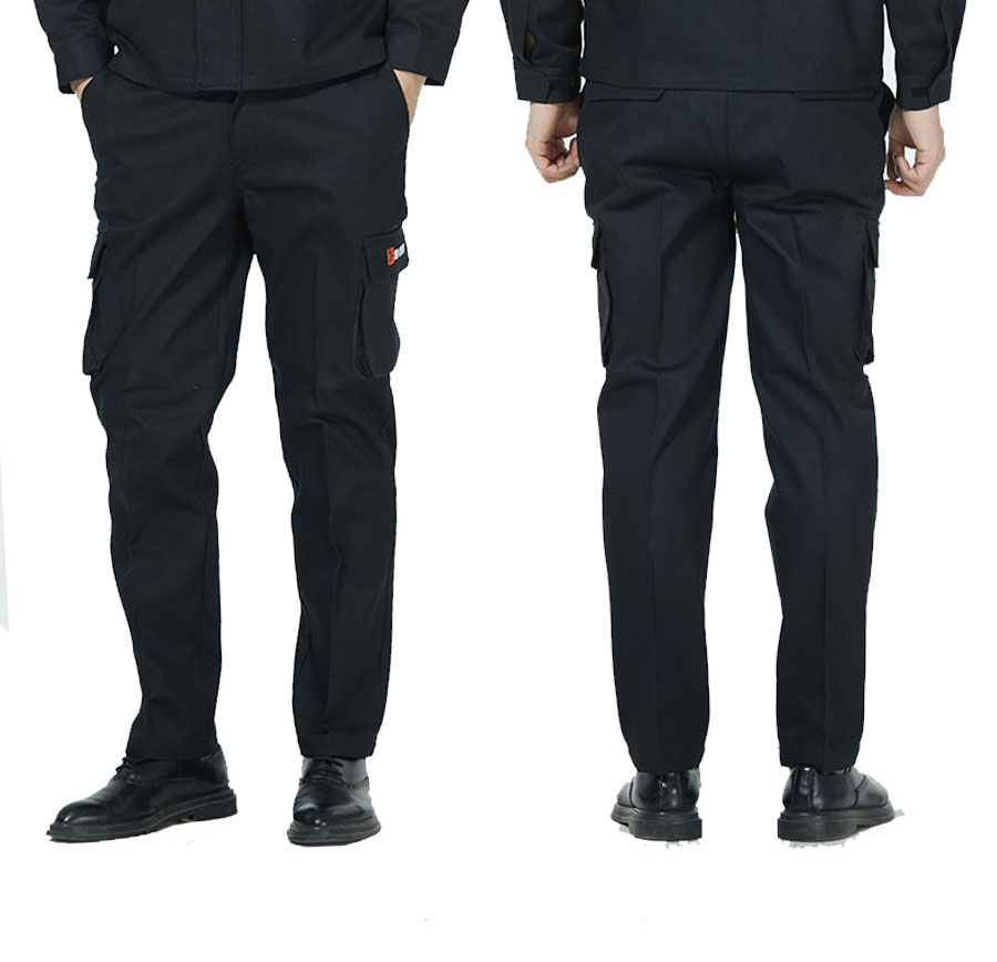 德师傅长袖工作服模特展示正面后背图上半身下半身