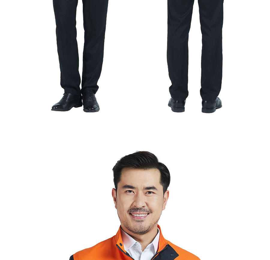 时尚多配色长袖工作服模特展示2