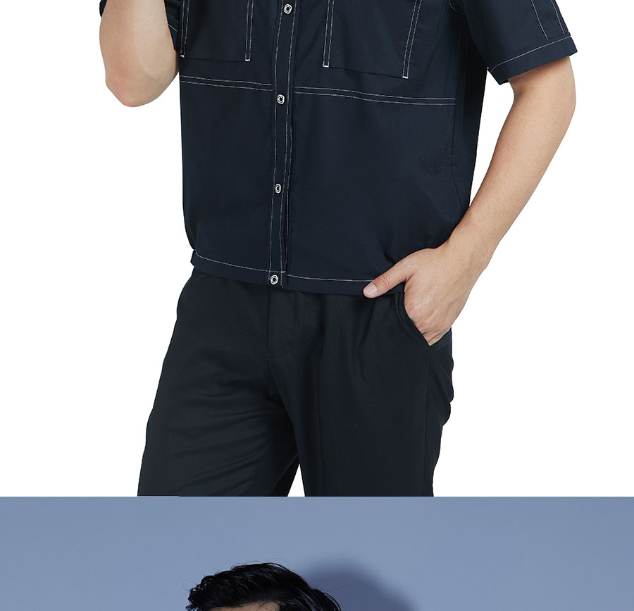 新款夏季翻领时尚工作服模特展示