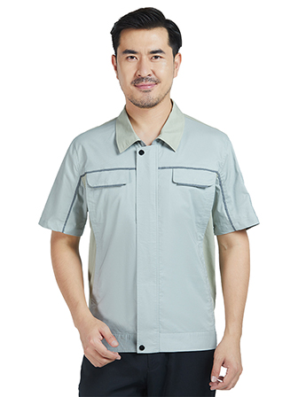 夏季翻领短袖工作服